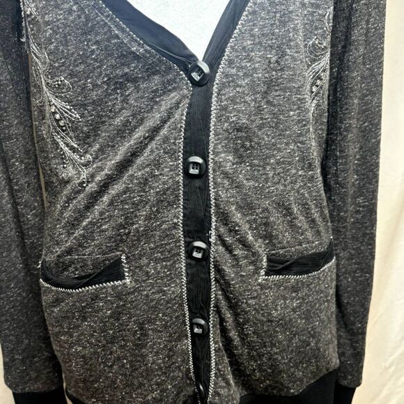 Miss Me Sequin Long Sleeve Button Up  Long Sleeve Cardigan Floral Women Comfy - Picture 4 of 9